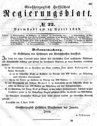 Grossherzoglich Hessisches Regierungsblatt 1849.djvu # 167