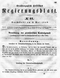 Grossherzoglich Hessisches Regierungsblatt 1849.djvu # 267