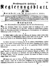 Grossherzoglich Hessisches Regierungsblatt 1851.djvu # 315