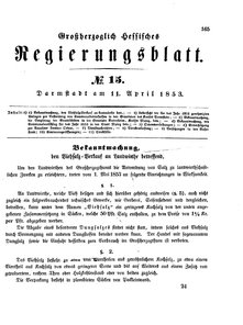Grossherzoglich Hessisches Regierungsblatt 1853.djvu # 165