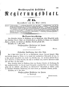 Grossherzoglich Hessisches Regierungsblatt 1860.djvu # 173