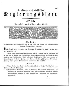 Grossherzoglich Hessisches Regierungsblatt 1860.djvu # 321