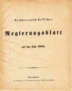 Grossherzoglich Hessisches Regierungsblatt 1881.djvu ‎ # 1