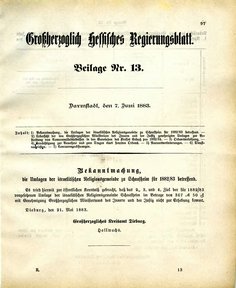 Grossherzoglich Hessisches Regierungsblatt 1883.djvu # 221