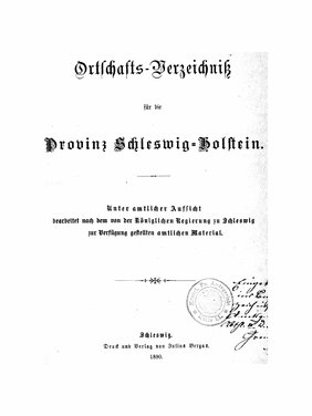 Ortschafts-Verzeichnis Provinz Schleswig-Holstein 1890.djvu # 1